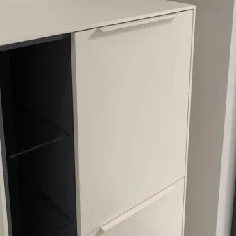 Villeroy & Boch Subway 3.0 Средний шкаф, 2 двери, 574 x 1200 x 346 mm, Cashmere Grey / Cashmere Grey C59902VN