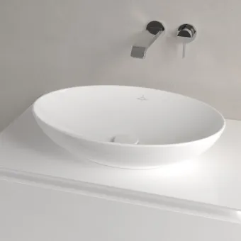 Villeroy & Boch Loop & Friends Раковина для установки на столешницу, 560 x 380 x 120 mm, Альпийский белый, с переливом, нешлифованный 4A470101