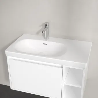 Villeroy & Boch Skyla Pаковина для установки на тумбу крыло справа, 800 x 460 x 160 mm, с переливом, Альпийский белый 5A52L101