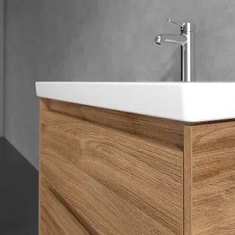 Villeroy & Boch Skyla КОМПЛЕКТ Тумба под раковину, 2 выдвижных ящика, 772 x 596 x 439 mm, Oak Kansas +Skyla Pаковина для установки на тумбу, 800 x 460 x 160 mm, с переливом, Альпийский белый C79600RH+5A518001