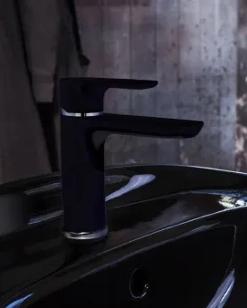 Gustavsberg Estetic Смеситель для раковины черный матовый GB41218051 53