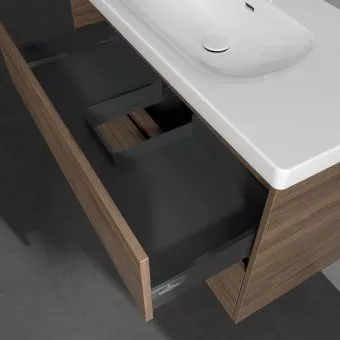 Villeroy & Boch Skyla Тумба под раковину, 2 выдвижных ящика, 972 x 596 x 439 mm, Arizona Oak +Skyla Pаковина для установки на тумбу, 1000 x 470 x 165 mm, с переливом, Альпийский белый C79900VH+5A51A501
