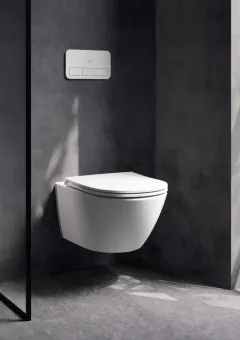 Villeroy & Boch Subway 3.0 Унитаз с открытым смывным краем, настенный, смыв TwistFlush, Stone White (Белый матовый) CeramicPlus 4670T0RW