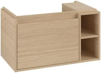 Villeroy & Boch Skyla КОМПЛЕКТ Тумба под раковину, 1 выдвижной ящик, 772 x 436 x 439 mm,Nordic Oak+ Skyla Pаковина для установки на тумбу крыло справа, 800 x 460 x 160 mm, с переливом, Альпийский белый C78800VJ+5A52L101