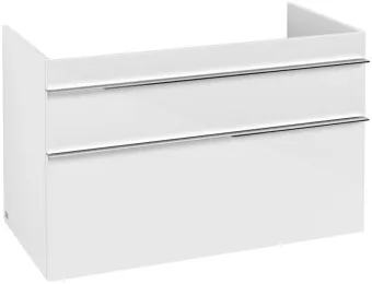 Villeroy & Boch Venticello КОМПЛЕКТ Тумба под раковину, 2 выдвижных ящика, 953 x 590 x 502 mm, Glossy White / Glossy White+Venticello Pаковина для установки на тумбу, 1000 x 500 x 170 mm, с переливом, Альпийский белый A92601DH+4104AL01