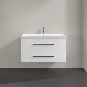 Villeroy & Boch Avento КОМПЛЕКТ Тумба под раковину, 2 выдвижных ящика, 980 x 514 x 484, Белое стекло A89200B4 + Раковина 4156A501