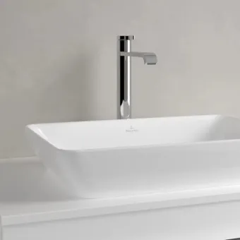 Villeroy & Boch Venticello Полувстраиваемая раковина для установки на столешницу, 555 x 360 x 180 mm, Альпийский белый, с переливом, нешлифованный 41135501