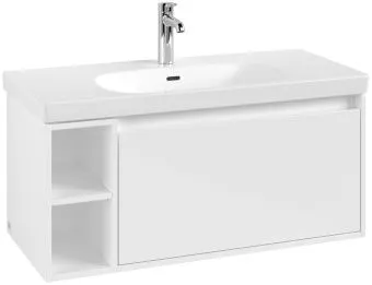 Villeroy & Boch Skyla КОМПЛЕКТ Тумба под раковину, 1 выдвижной ящик, 972 x 436 x 439 mm, Brilliant White +Skyla Pаковина для установки на тумбу, 1000 x 470 x 165 mm, с переливом, Альпийский белый C79000VE+5A51A501