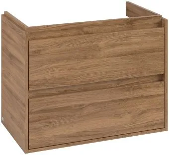 Villeroy & Boch Skyla КОМПЛЕКТ Тумба под раковину, 2 выдвижных ящика, 772 x 596 x 439 mm, Oak Kansas +Skyla Pаковина для установки на тумбу, 800 x 460 x 160 mm, с переливом, Альпийский белый C79600RH+5A518001