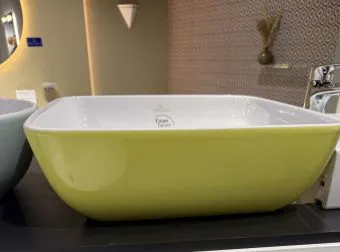 Villeroy & Boch Artis Раковина для установки на столешницу, 410 x 410 x 130 mm, Лайм, без перелива, нешлифованный 417841laym