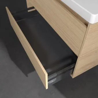 Villeroy & Boch Skyla Тумба под раковину, 2 выдвижных ящика, 972 x 596 x 439 mm, Nordic Oak +Skyla Pаковина для установки на тумбу, 1000 x 470 x 165 mm, с переливом, Альпийский белый C79900VJ+5A51A501