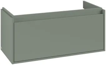 Villeroy & Boch Skyla КОМПЛЕКТ Тумба под раковину, 1 выдвижной ящик (2 ящика), 972 x 436 x 439 mm, Soft Green +Skyla Pаковина для установки на тумбу, 1000 x 470 x 165 mm, с переливом, Альпийский белый C78900AF+5A51A501