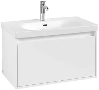 Villeroy & Boch Skyla КОМПЛЕКТ Тумба под раковину, 2 выдвижных ящика, 772 x 596 x 439 mm, Brilliant White +Skyla Pаковина для установки на тумбу, 800 x 460 x 160 mm, с переливом, Альпийский белый C78600VE+5A518001