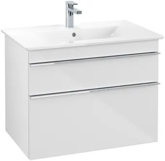 Villeroy & Boch Venticello КОМПЛЕКТ Тумба под раковину, 2 выдвижных ящика, 753 x 590 x 502 mm, Glossy White / Белый глянцевый + Venticello Pаковина для установки на тумбу, с переливом A92501DH+41048L01