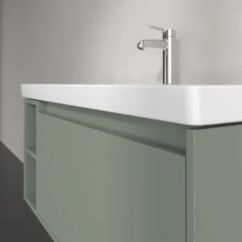 Villeroy & Boch Skyla КОМПЛЕКТ Тумба под раковину, 1 выдвижной ящик, 972 x 436 x 439 mm, Soft Green +Skyla Pаковина для установки на тумбу, 1000 x 470 x 165 mm, с переливом, Альпийский белый C79000AF+5A51A501