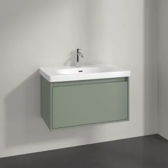 Villeroy & Boch Skyla КОМПЛЕКТ Тумба под раковину, 2 выдвижных ящика, 772 x 596 x 439 mm, Soft Green +Skyla Pаковина для установки на тумбу, 800 x 460 x 160 mm, с переливом, Альпийский белый C78600AF+5A518001