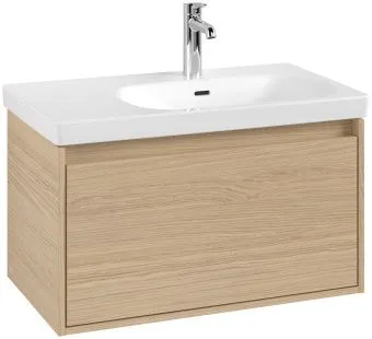 Villeroy & Boch Skyla КОМПЛЕКТ Тумба под раковину, 2 выдвижных ящика, 772 x 596 x 439 mm, Nordic Oak +Skyla Pаковина для установки на тумбу, 800 x 460 x 160 mm, с переливом, Альпийский белый C78600VJ+5A518001