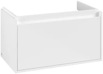 Villeroy & Boch Skyla КОМПЛЕКТ Тумба под раковину, 2 выдвижных ящика, 772 x 596 x 439 mm, Brilliant White +Skyla Pаковина для установки на тумбу, 800 x 460 x 160 mm, с переливом, Альпийский белый C78600VE+5A518001