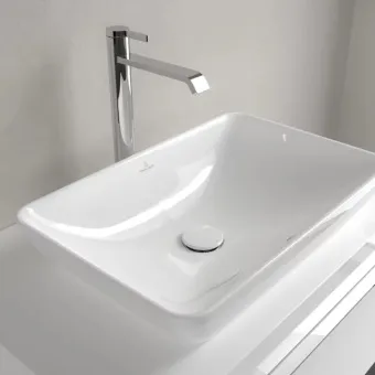 Villeroy & Boch Venticello Полувстраиваемая раковина для установки на столешницу, 555 x 360 x 180 mm, Альпийский белый, с переливом, нешлифованный 41135501