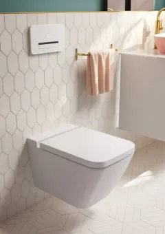 Villeroy & Boch Finion Унитаз с открытым смывным краем, настенный, смыв DirectFlush, Альпийский белый CeramicPlus, без сиденья 4664R0R1
