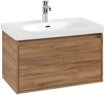 Villeroy & Boch Skyla КОМПЛЕКТ Тумба под раковину, 2 выдвижных ящика, 772 x 596 x 439 mm, Oak Kansas +Skyla Pаковина для установки на тумбу, 800 x 460 x 160 mm, с переливом, Альпийский белый C78600RH+5A518001