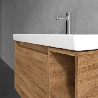 Villeroy & Boch Skyla КОМПЛЕКТ Тумба под раковину, 1 выдвижной ящик, 772 x 436 x 439 mm,Brilliant White + Skyla Pаковина для установки на тумбу крыло справа, 800 x 460 x 160 mm, с переливом, Альпийский белый C78800RH+5A52L101