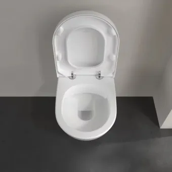 Villeroy & Boch Subway 2.0 Унитаз с открытым смывным краем, настенный, с DirectFlush / ViFresh, Альпийский белый c покрытием С+, с сиденьем 5614A1R1