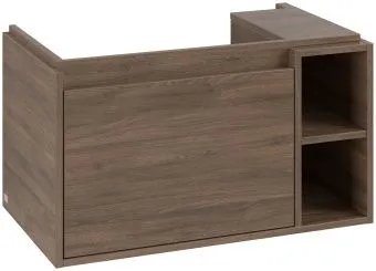 Villeroy & Boch Skyla КОМПЛЕКТ Тумба под раковину, 1 выдвижной ящик, 772 x 436 x 439 mm,Arizona Oak + Skyla Pаковина для установки на тумбу крыло справа, 800 x 460 x 160 mm, с переливом, Альпийский белый C78800VH+5A52L101