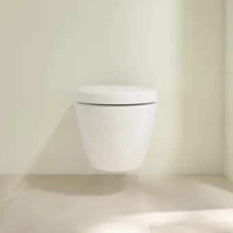 Villeroy & Boch Subway 2.0 Унитаз с открытым смывным краем Compact, настенный, смыв DirectFlush, Альпийский белый CeramicPlus, без сиденья 5606R0R1