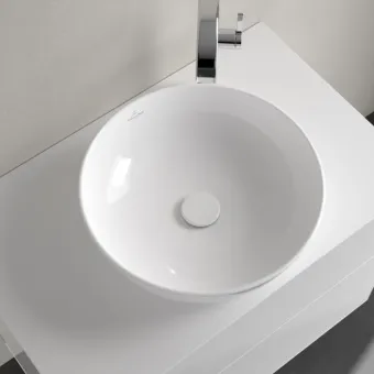 Villeroy & Boch Artis Раковина для установки на столешницу, 430 x 430 x 130 mm, без перелива, Альпийский белый 41794301