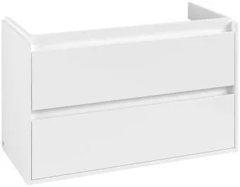 Villeroy & Boch Skyla Тумба под раковину, 2 выдвижных ящика, 972 x 596 x 439 mm, Brilliant White +Skyla Pаковина для установки на тумбу, 1000 x 470 x 165 mm, с переливом, Альпийский белый C79900VE+5A51A501