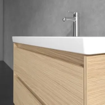 Villeroy & Boch Skyla Тумба под раковину, 2 выдвижных ящика, 972 x 596 x 439 mm, Nordic Oak +Skyla Pаковина для установки на тумбу, 1000 x 470 x 165 mm, с переливом, Альпийский белый C79900VJ+5A51A501