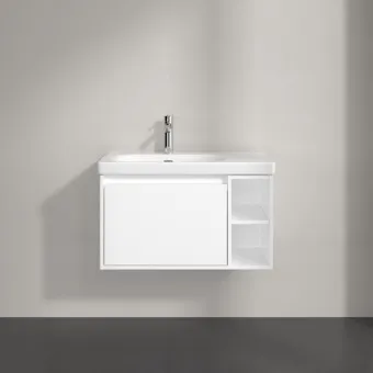 Villeroy & Boch Skyla КОМПЛЕКТ Тумба под раковину, 1 выдвижной ящик, 772 x 436 x 439 mm,Brilliant White + Skyla Pаковина для установки на тумбу крыло справа, 800 x 460 x 160 mm, с переливом, Альпийский белый C78800VE+5A52L101