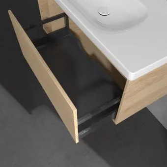 Villeroy & Boch Skyla КОМПЛЕКТ Тумба под раковину, 1 выдвижной ящик, 972 x 436 x 439 mm,Nordic Oak +Skyla Pаковина для установки на тумбу, 1000 x 470 x 165 mm, с переливом, Альпийский белый C79000VJ+5A51A501