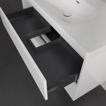 Villeroy & Boch Skyla Тумба под раковину, 2 выдвижных ящика, 972 x 596 x 439 mm, Brilliant White +Skyla Pаковина для установки на тумбу, 1000 x 470 x 165 mm, с переливом, Альпийский белый C79900VE+5A51A501