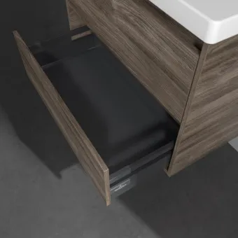 Villeroy & Boch Skyla КОМПЛЕКТ Тумба под раковину, 2 выдвижных ящика, 772 x 596 x 439 mm, Stone Oak +Skyla Pаковина для установки на тумбу, 800 x 460 x 160 mm, с переливом, Альпийский белый C79600RK+5A518001