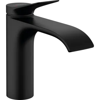 Hansgrohe Vivenis Смеситель для раковины, однорычажный, 110 со сливным гарнитуром, матовый черный, 75020670