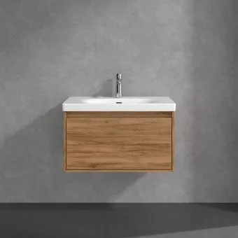 Villeroy & Boch Skyla КОМПЛЕКТ Тумба под раковину, 2 выдвижных ящика, 772 x 596 x 439 mm, Oak Kansas +Skyla Pаковина для установки на тумбу, 800 x 460 x 160 mm, с переливом, Альпийский белый C78600RH+5A518001