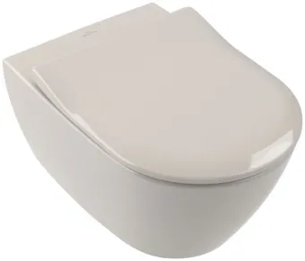 Villeroy & Boch Subway 2.0 Унитаз с открытым смывным краем, настенный, смыв DirectFlush, Pergamon CeramicPlus 5614R0R3+Сиденье с крышкой для унитаза, с функцией авто опускания (SoftClosing), со снимаемым сиденьем (QuickRelease), Pergamon 9M78S1R3