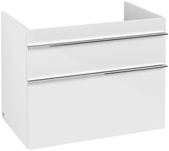 Villeroy & Boch Venticello КОМПЛЕКТ Тумба под раковину, 2 выдвижных ящика, 753 x 590 x 502 mm, Glossy White / Белый глянцевый + Venticello Pаковина для установки на тумбу, с переливом A92501DH+41048L01