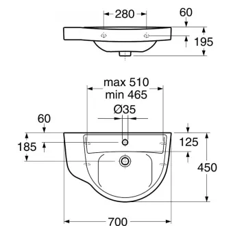 Gustavsberg Nordic Раковина 2700 V Раковина Gustavsberg Nordic 2700 V GB1127000109