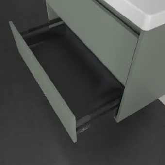 Villeroy & Boch Skyla КОМПЛЕКТ Тумба под раковину, 2 выдвижных ящика, 772 x 596 x 439 mm, Soft Green +Skyla Pаковина для установки на тумбу, 800 x 460 x 160 mm, с переливом, Альпийский белый C79600AF+5A518001