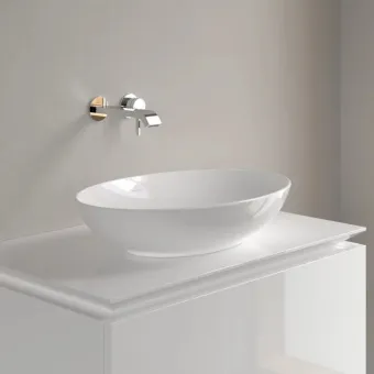 Villeroy & Boch Loop & Friends Раковина для установки на столешницу, 560 x 385 x 120 mm, Альпийский белый, с переливом, нешлифованный 4A470001