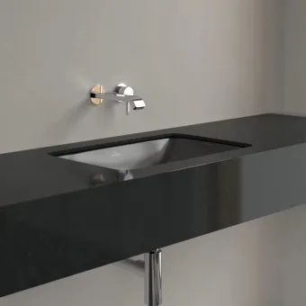 Villeroy & Boch Loop & Friends Раковина для установки под столешницу, внутренний размер 540 x 340 x 135 mm, Pure Black CeramicPlus, с переливом, наружная сторона покрыта глазурью 4A5700R7