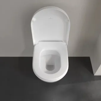 Villeroy & Boch Subway 2.0 Унитаз с открытым смывным краем, настенный, с DirectFlush / ViFresh, Альпийский белый c покрытием С+, с сиденьем 5614A1R1