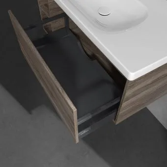 Villeroy & Boch Skyla КОМПЛЕКТ Тумба под раковину, 1 выдвижной ящик, 972 x 436 x 439 mm, Stone Oak +Skyla Pаковина для установки на тумбу, 1000 x 470 x 165 mm, с переливом, Альпийский белый C79000RK+5A51A501