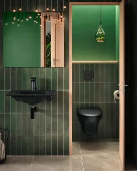 Gustavsberg Estetic Унитаз подвесной + Сидение для унитаза жесткий пластик, с опцией quick release (легкое снятие) и функцией soft closing GB1183300S5030