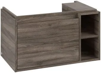 Villeroy & Boch Skyla КОМПЛЕКТ Тумба под раковину, 1 выдвижной ящик, 772 x 436 x 439 mm,Stone Oak + Skyla Pаковина для установки на тумбу крыло справа, 800 x 460 x 160 mm, с переливом, Альпийский белый C78800RK+5A52L101