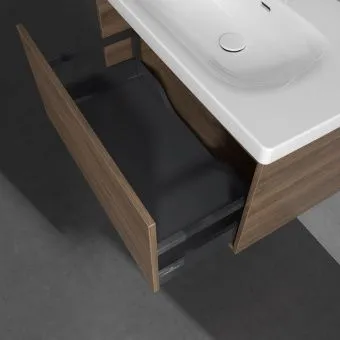 Villeroy & Boch Skyla КОМПЛЕКТ Тумба под раковину, 2 выдвижных ящика, 772 x 596 x 439 mm, Arizona Oak +Skyla Pаковина для установки на тумбу, 800 x 460 x 160 mm, с переливом, Альпийский белый C78600VH+5A518001