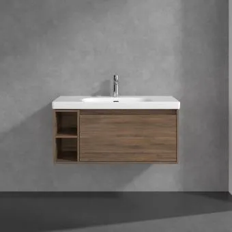 Villeroy & Boch Skyla КОМПЛЕКТ Тумба под раковину, 1 выдвижной ящик, 972 x 436 x 439 mm, Arizona Oak +Skyla Pаковина для установки на тумбу, 1000 x 470 x 165 mm, с переливом, Альпийский белый C79000VH+5A51A501